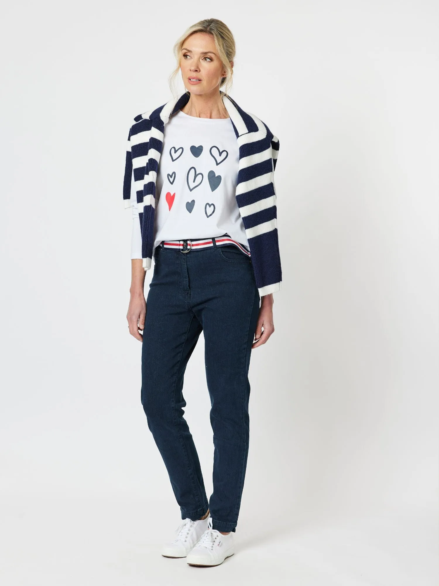 Heart Print Long Sleeve Top - White sold by RC & Co product image thumbnail 2