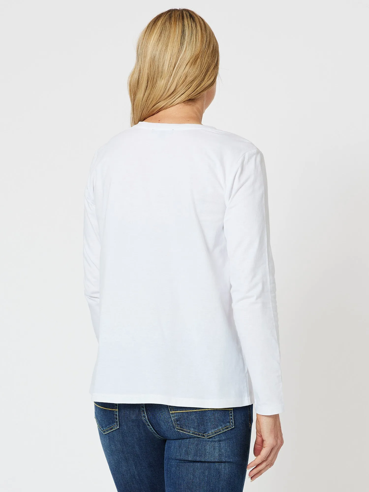 Heart Print Long Sleeve Top - White sold by RC & Co product image thumbnail 4