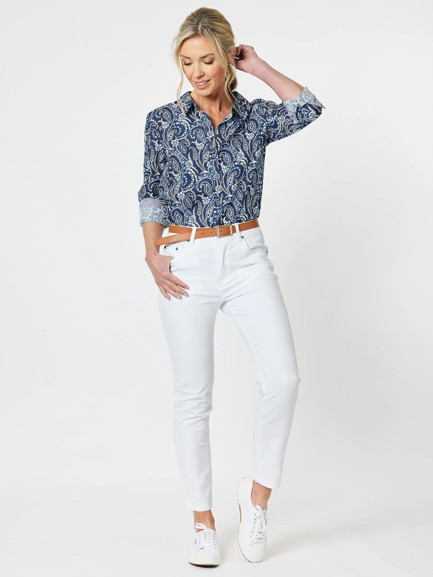 Paisley Print Shirt - Navy sold by RC & Co product image thumbnail 2