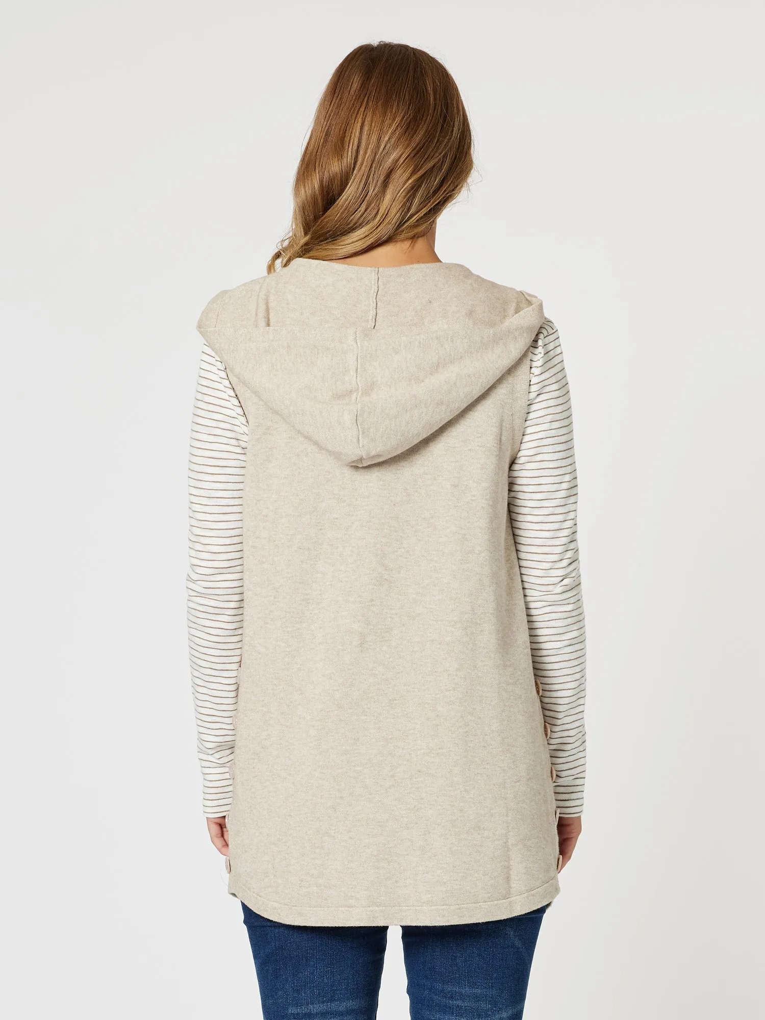 Ollie Side Button Vest - Oatmeal sold by RC & Co product image thumbnail 4