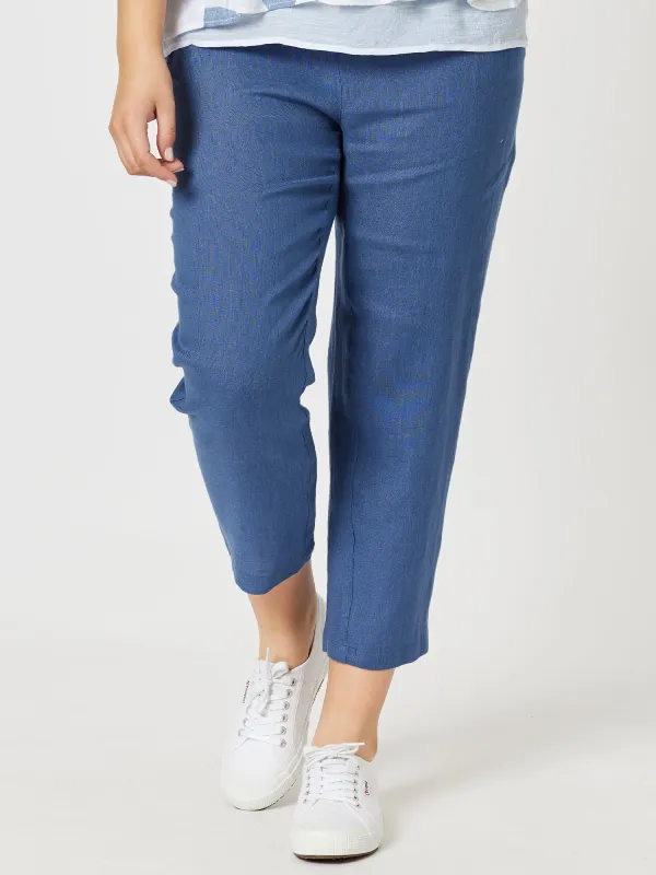 Side Pocket Linen Pant - Indigo sold by RC & Co