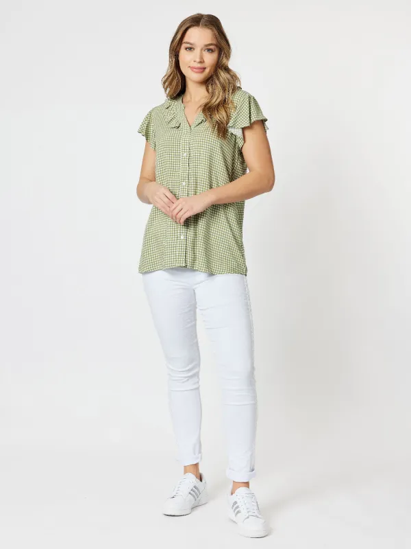 Crushed Embellished Pull-On Jeans - White sold by RC & Co