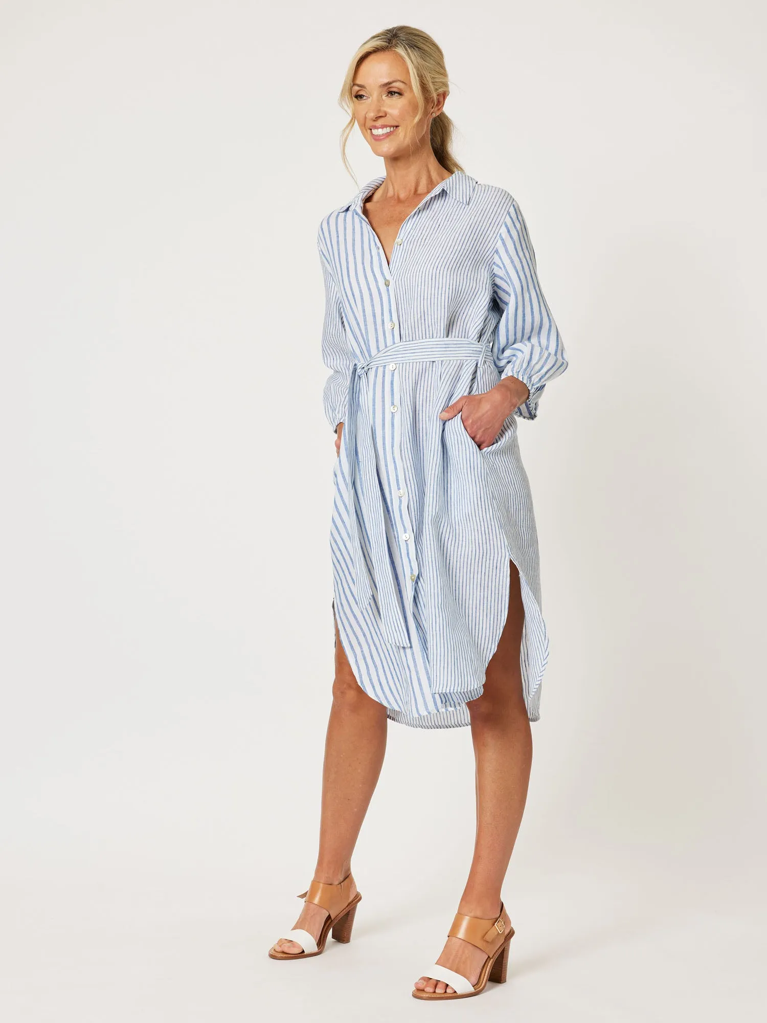 Mist Stripe Shirt Dress - Indigo sold by RC & Co product image thumbnail 4