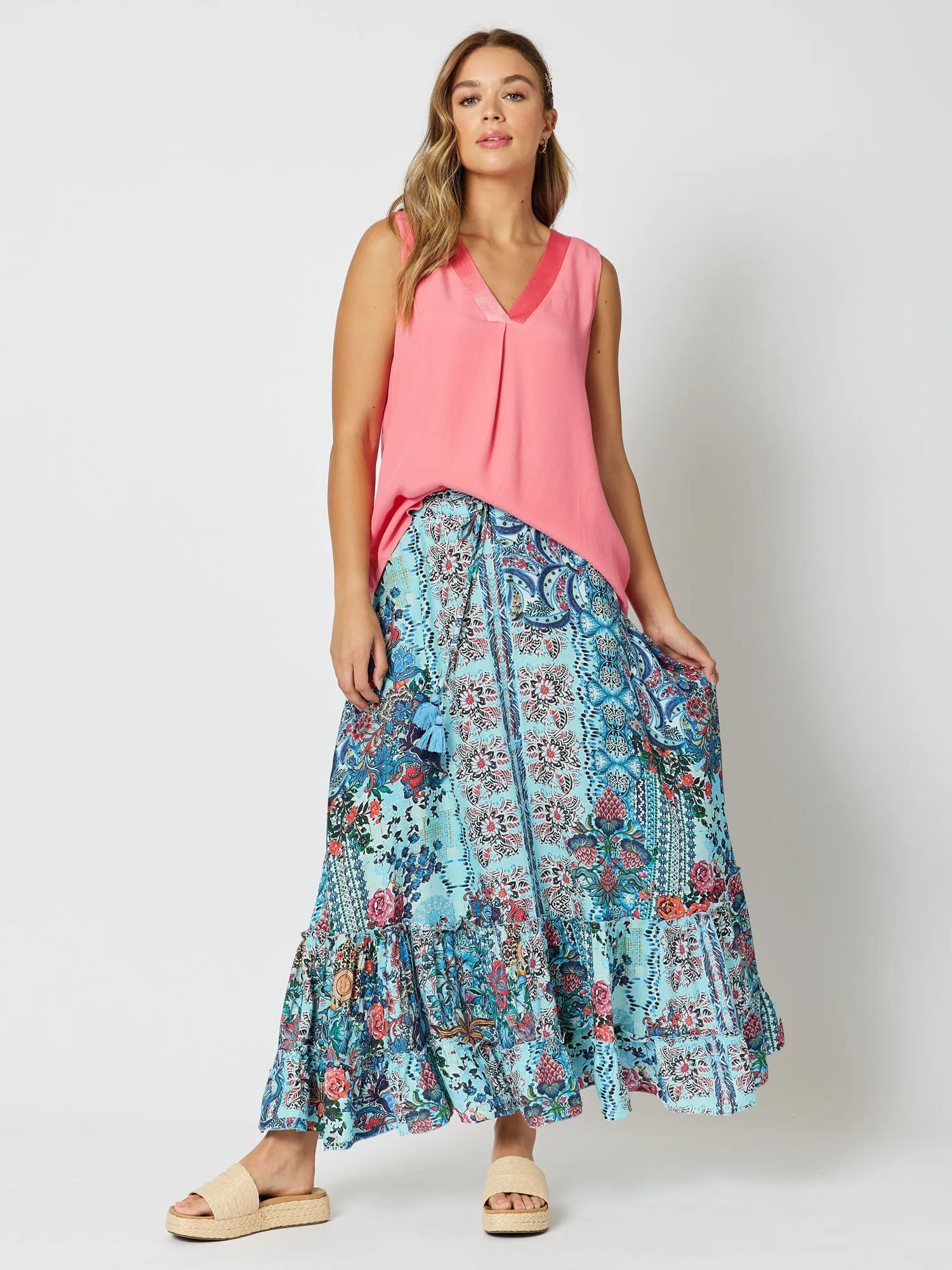 Tuxedo V - Neck Cami - Coral sold by RC & Co