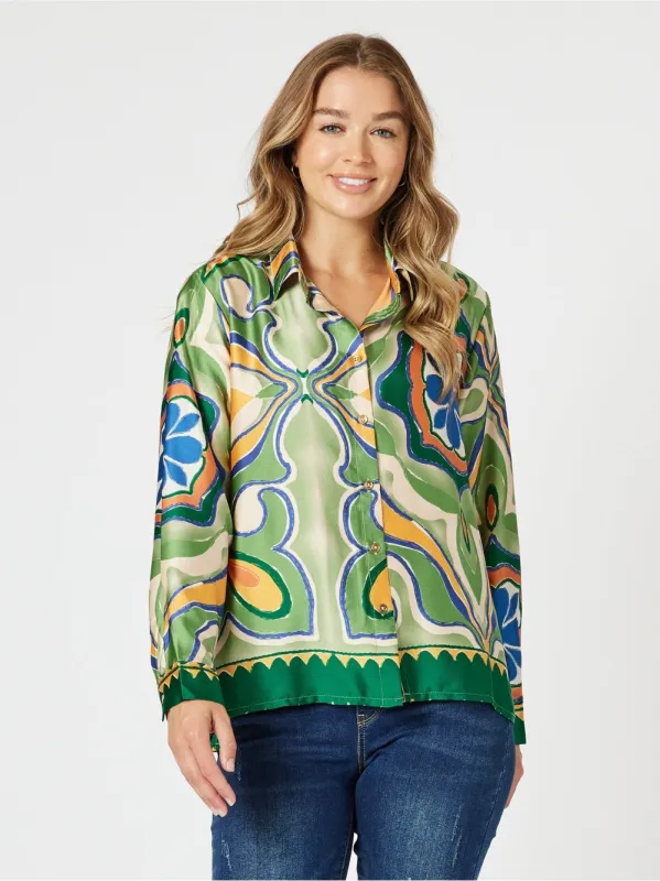 Brooklyn Print Shirt - Khaki Multi sold by RC & Co