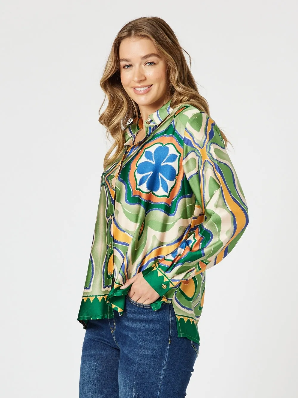 Brooklyn Print Shirt - Khaki Multi sold by RC & Co product image thumbnail 3