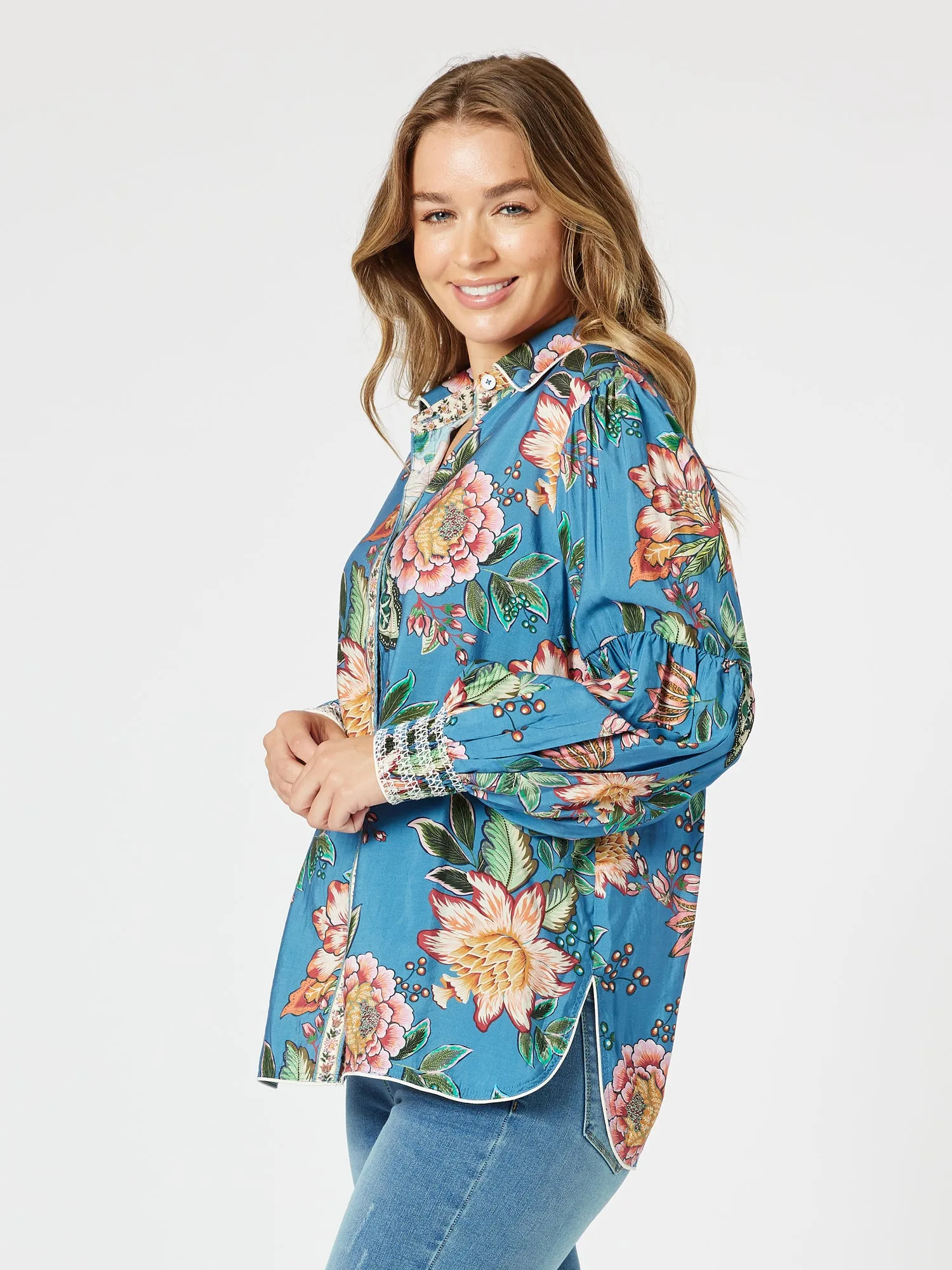 Vintage Rose Floral Print Shirt - Multi sold by RC & Co product image thumbnail 3