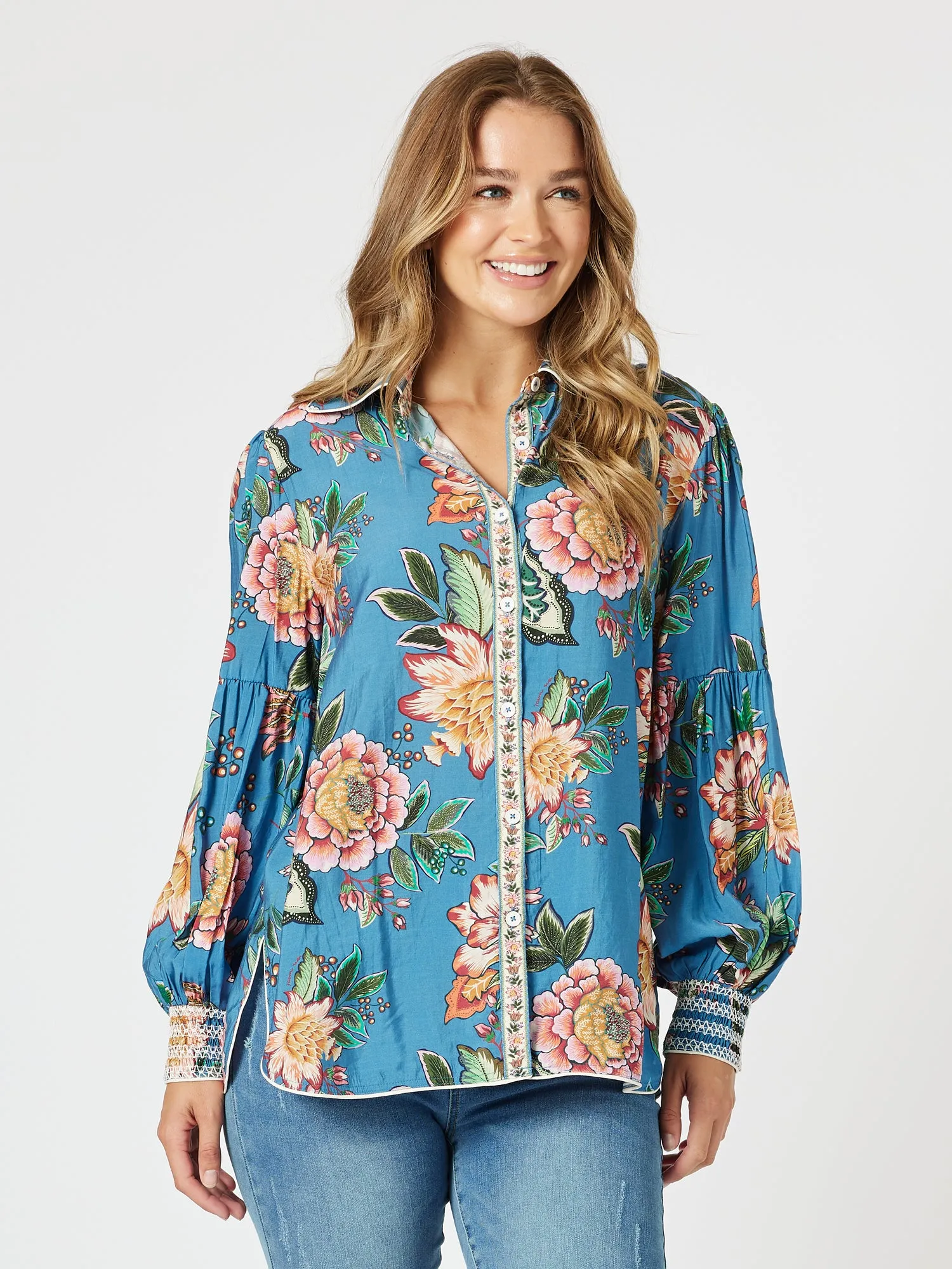 Vintage Rose Floral Print Shirt - Multi sold by RC & Co