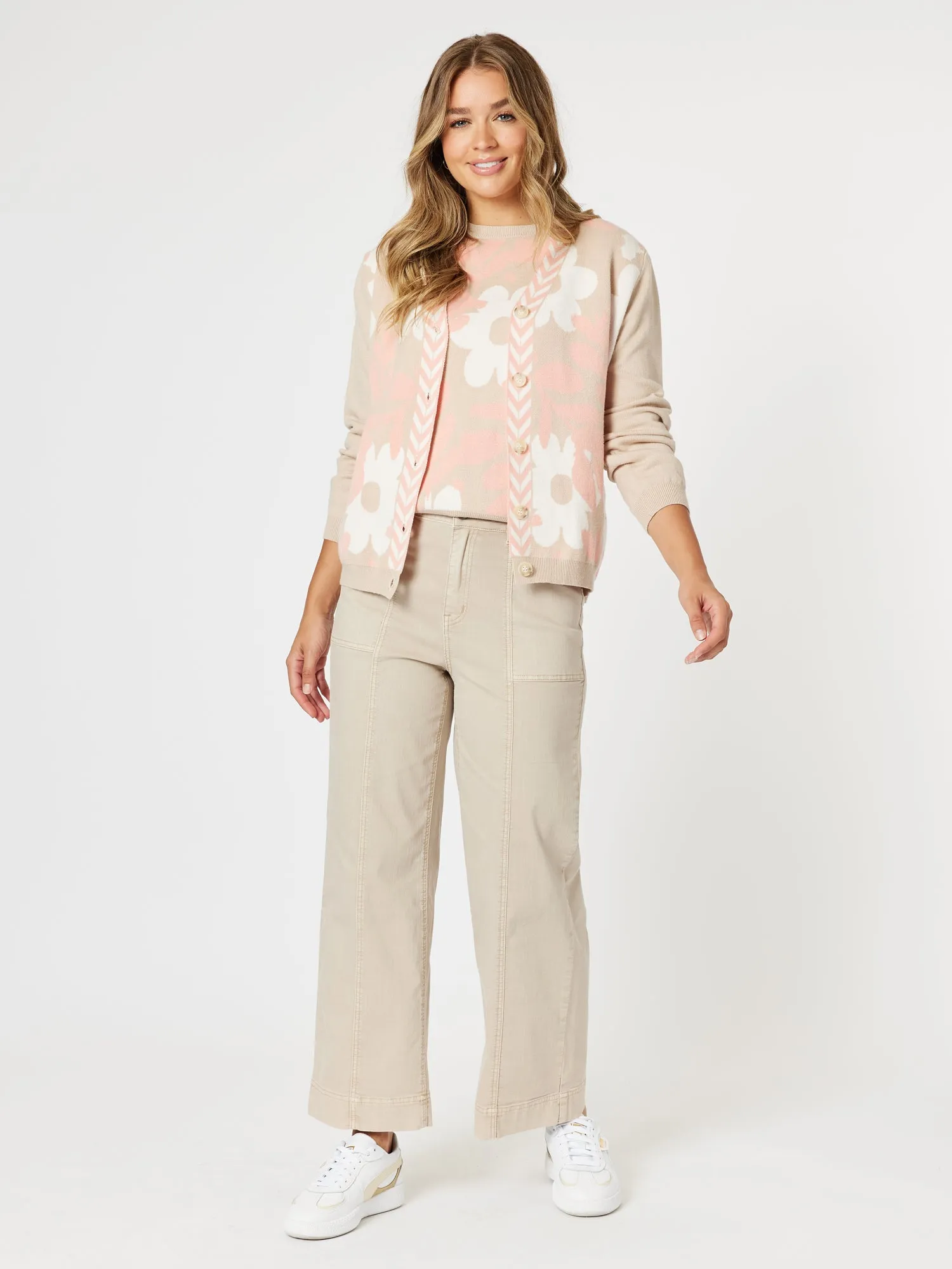 Pasadena Floral Print Knit Vest - Coral/Natural sold by RC & Co product image thumbnail 4