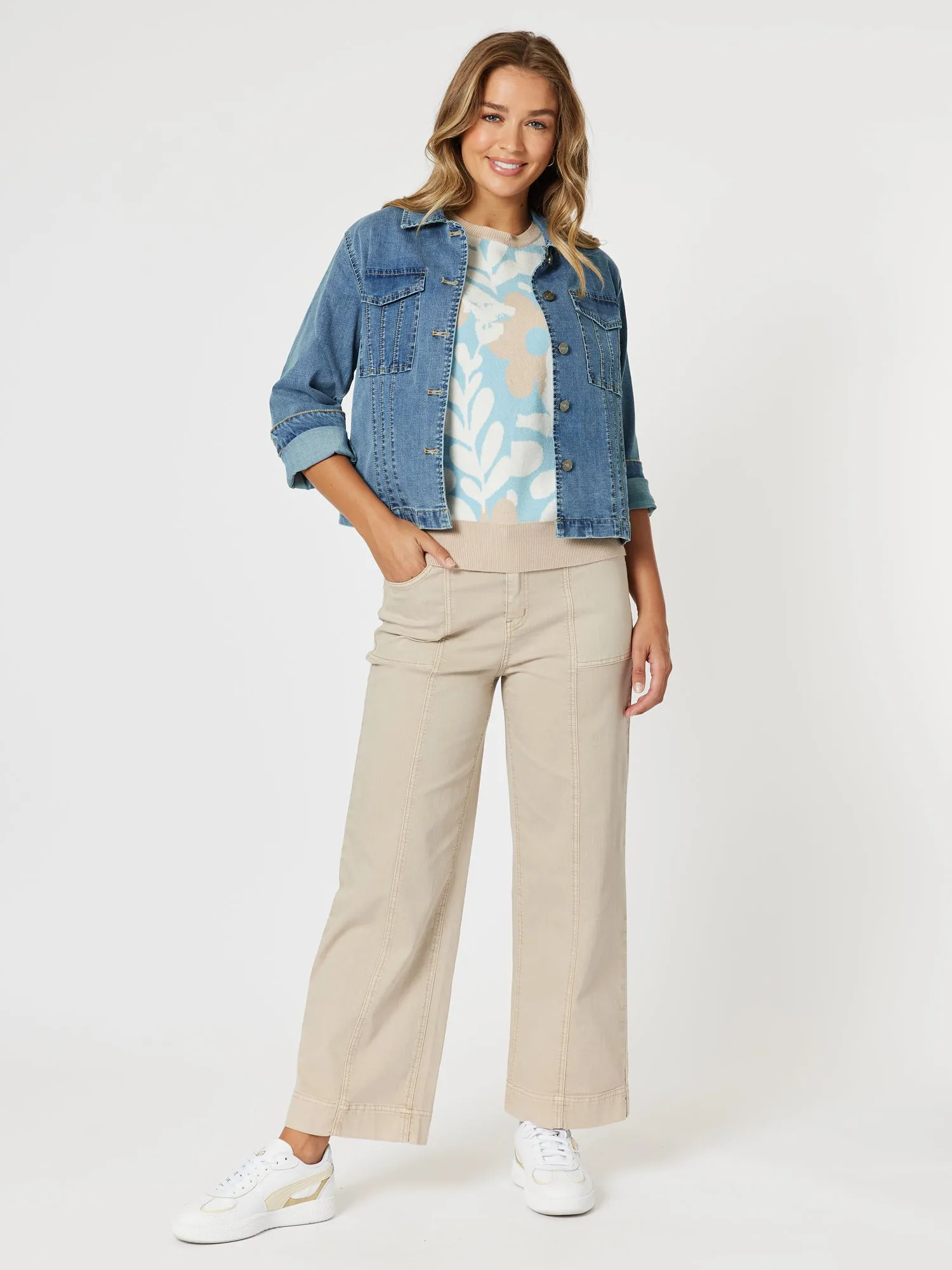 Pasadena Floral Print Knit Vest - Blue/Natural sold by RC & Co product image thumbnail 4