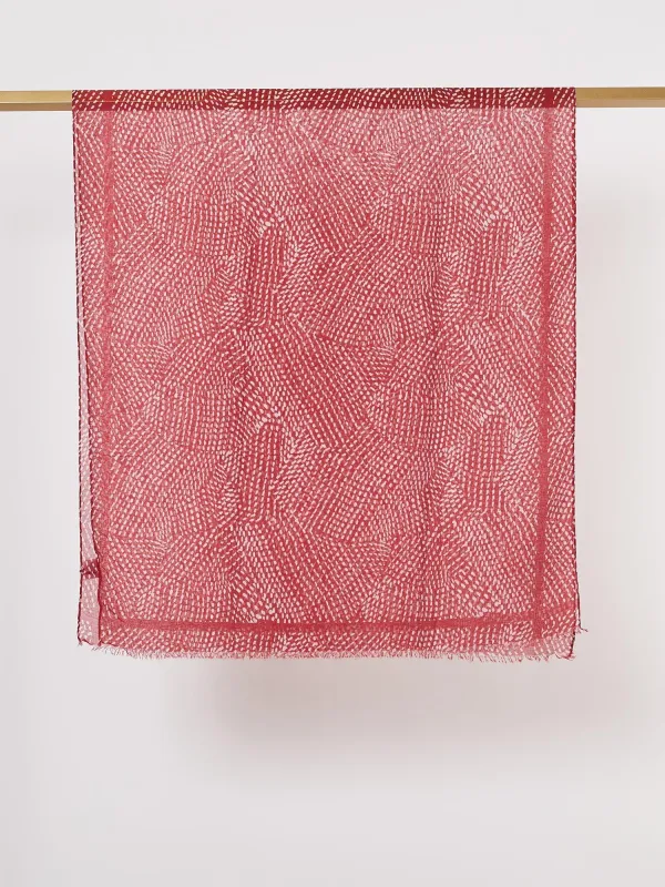 Droplets Printed Scarf - Red sold by RC & Co