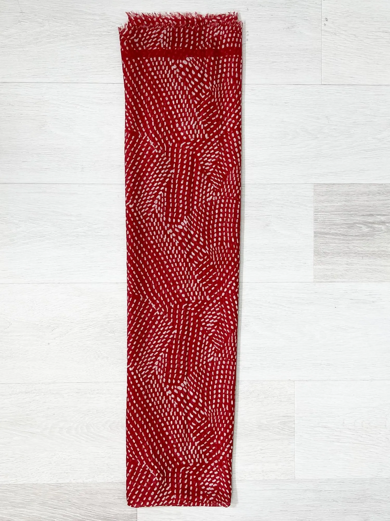 Droplets Printed Scarf - Red sold by RC & Co product image thumbnail 4