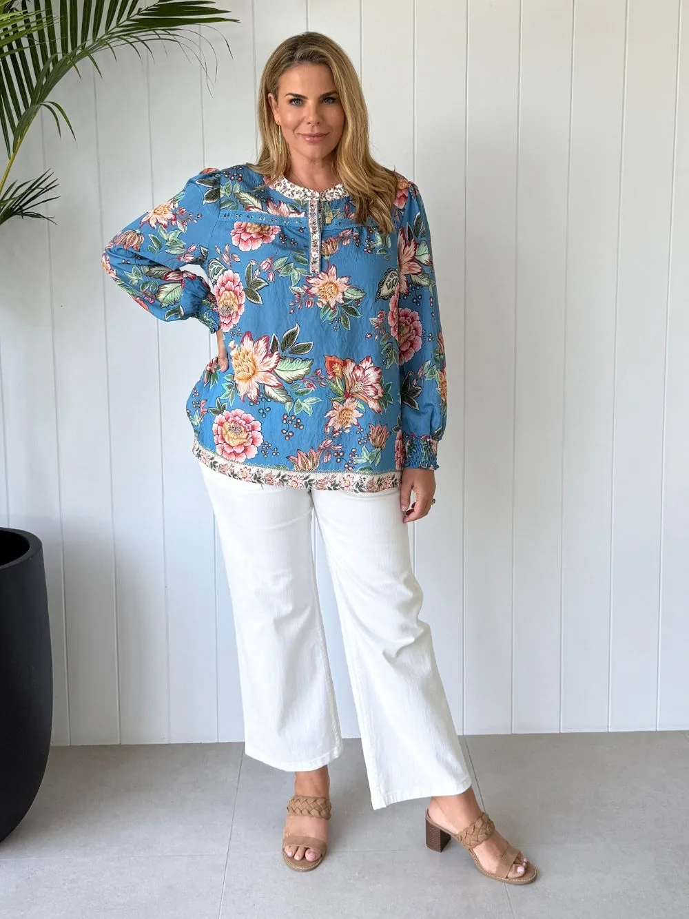 Vintage Rose Floral Print Top - Multi sold by RC & Co product image thumbnail 2