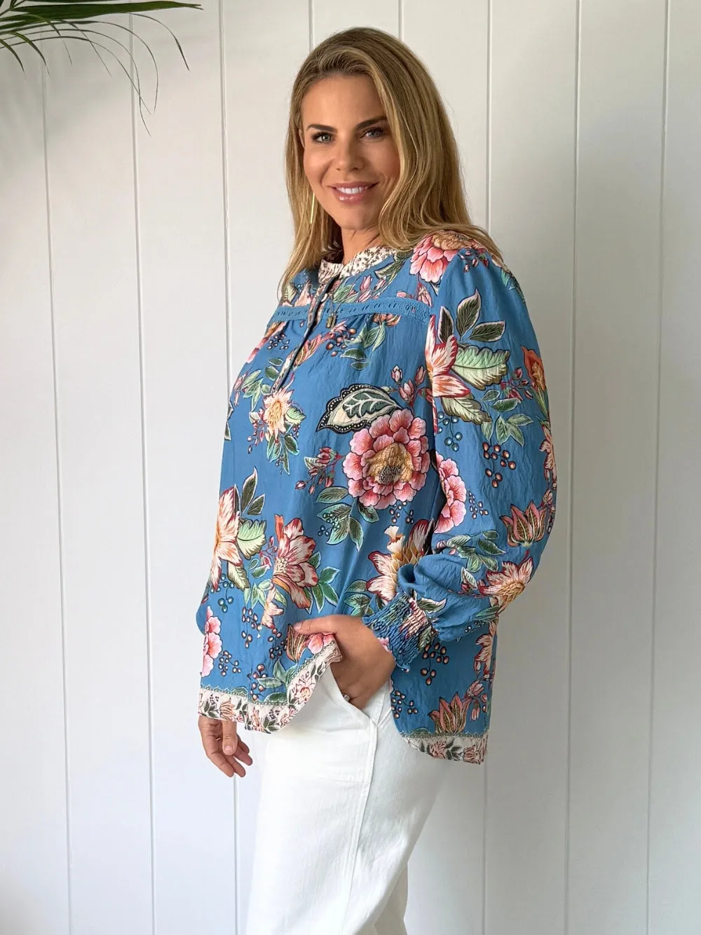 Vintage Rose Floral Print Top - Multi sold by RC & Co product image thumbnail 5