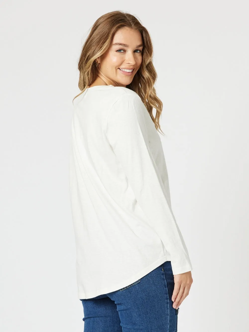 Vintage Long Sleeve Print Tee - White/Gold sold by RC & Co product image thumbnail 4