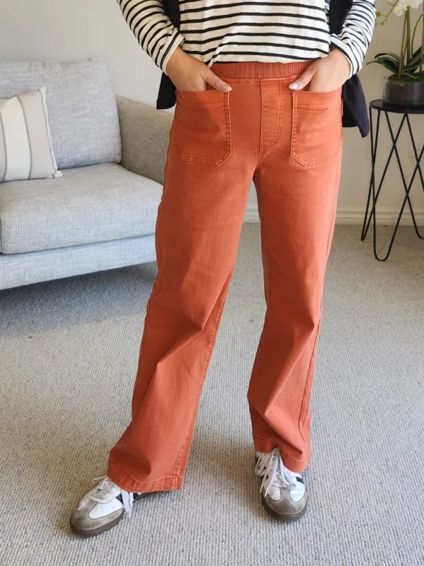 Carpenter Stretch Wide Leg Pull On Denim Jean - Fig sold by RC & Co