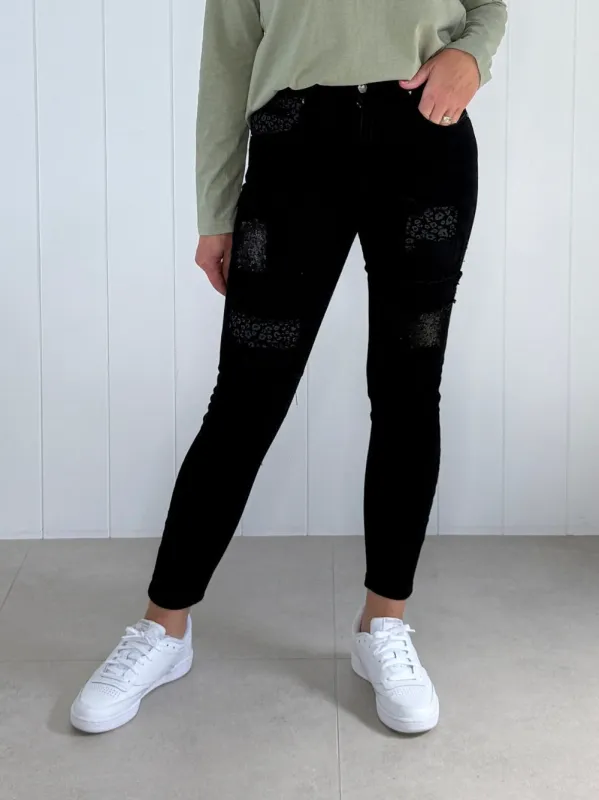 All That Jazz Applique Jean - Black sold by RC & Co
