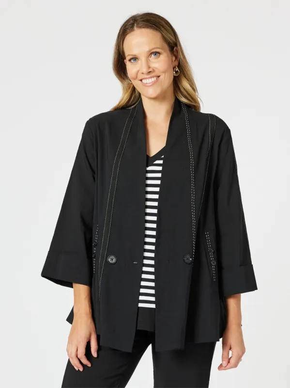 Tribeca Stitch Detail Jacket - Black sold by RC & Co