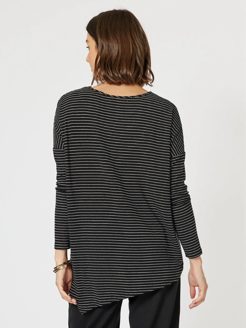 Artist Stripe Print Long Sleeve Top - Black/White sold by RC & Co product image thumbnail 5