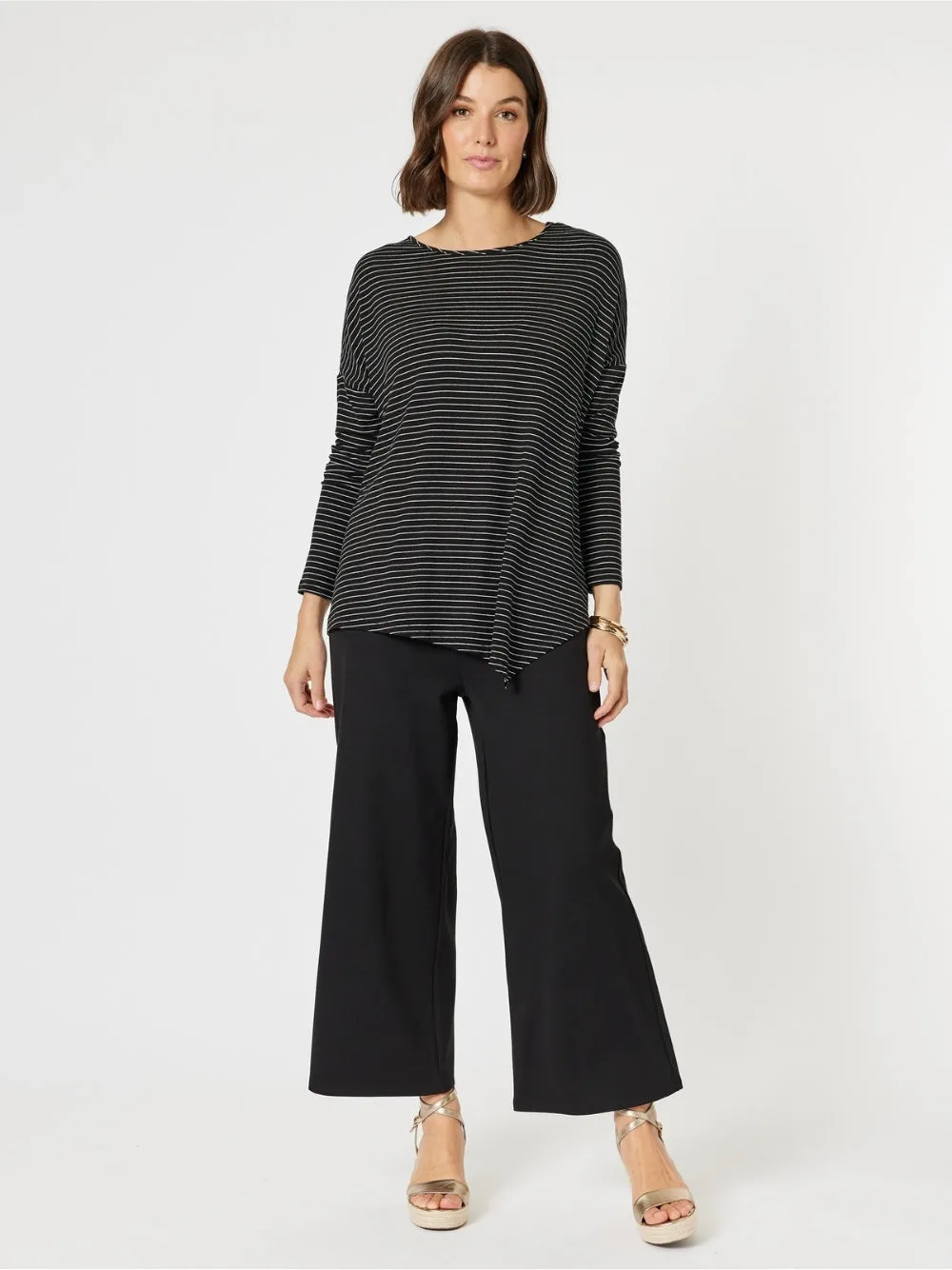 Artist Stripe Print Long Sleeve Top - Black/White sold by RC & Co product image thumbnail 2