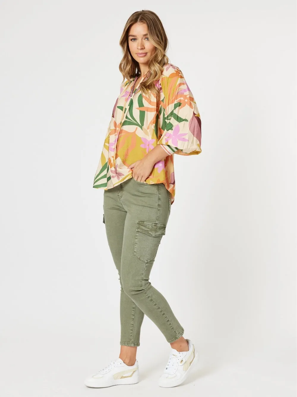 Paige Cargo Slim Leg Jean - Washed Khaki sold by RC & Co product image thumbnail 5