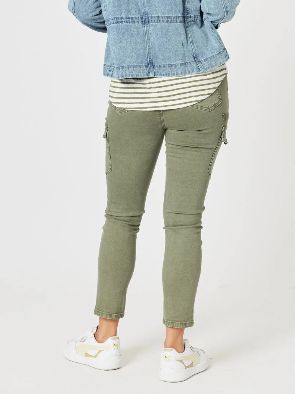 Paige Cargo Slim Leg Jean - Washed Khaki sold by RC & Co product image thumbnail 3