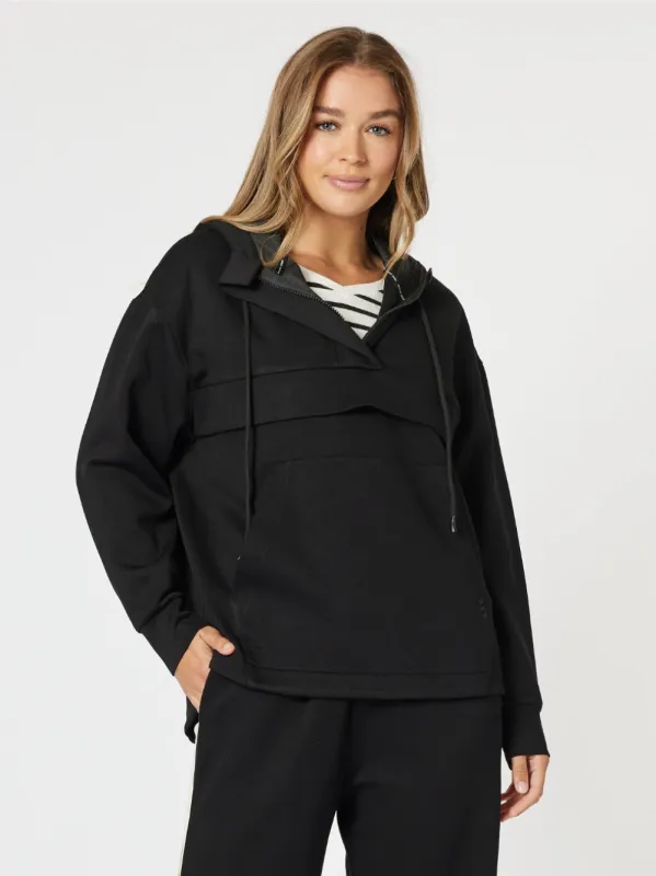 Evie Hooded Zip Sweatshirt - Black sold by RC & Co