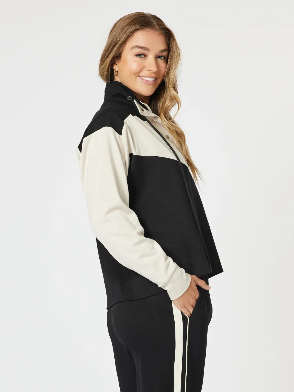 Spliced Zip Sweatshirt - Black/Chalk sold by RC & Co product image thumbnail 3