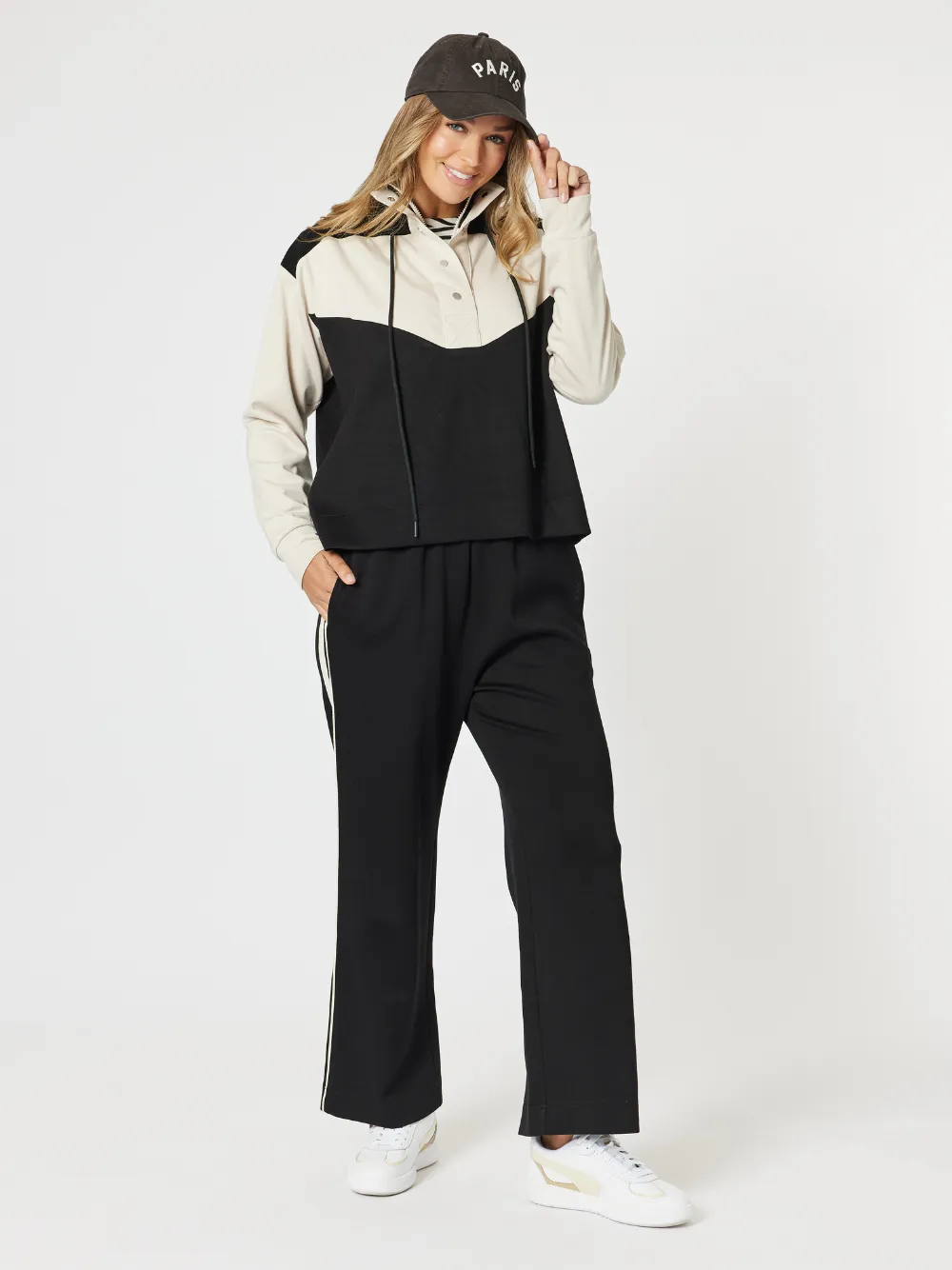 Spliced Zip Sweatshirt - Black/Chalk sold by RC & Co product image thumbnail 4