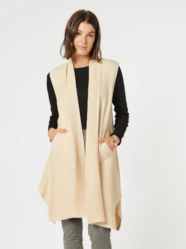 Casa Longline Knit Vest - Natural sold by RC & Co
