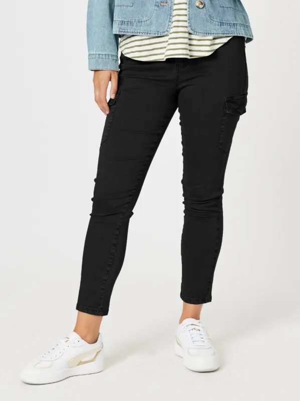 Paige Cargo Slim Leg Jean - Black sold by RC & Co