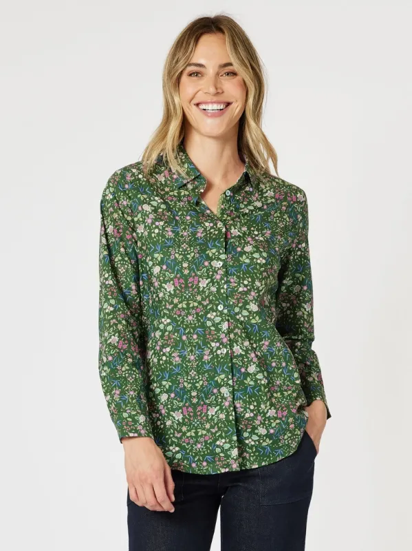 Liberty Floral Print Shirt - Khaki sold by RC & Co