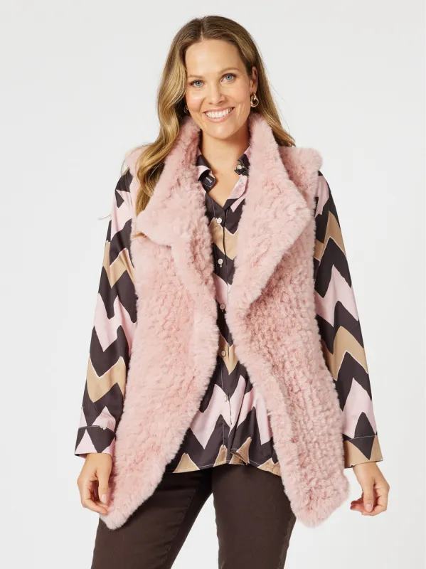 Minx Faux Fur Vest - Blush sold by RC & Co