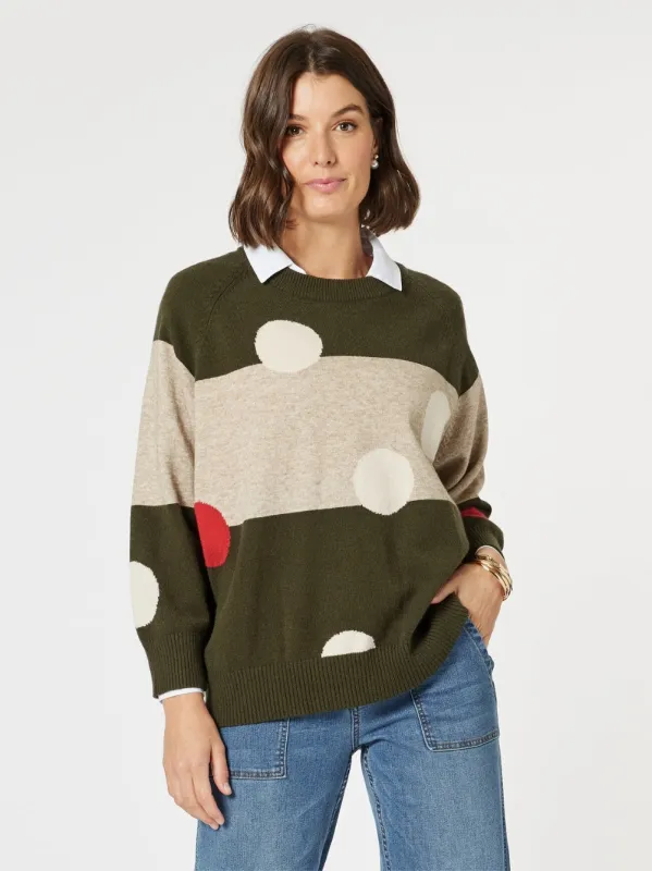 Moonlight Spot Print Knit - Khaki sold by RC & Co