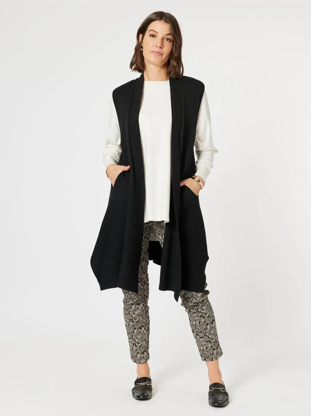 Casa Longline Knit Vest - Black sold by RC & Co product image thumbnail 4