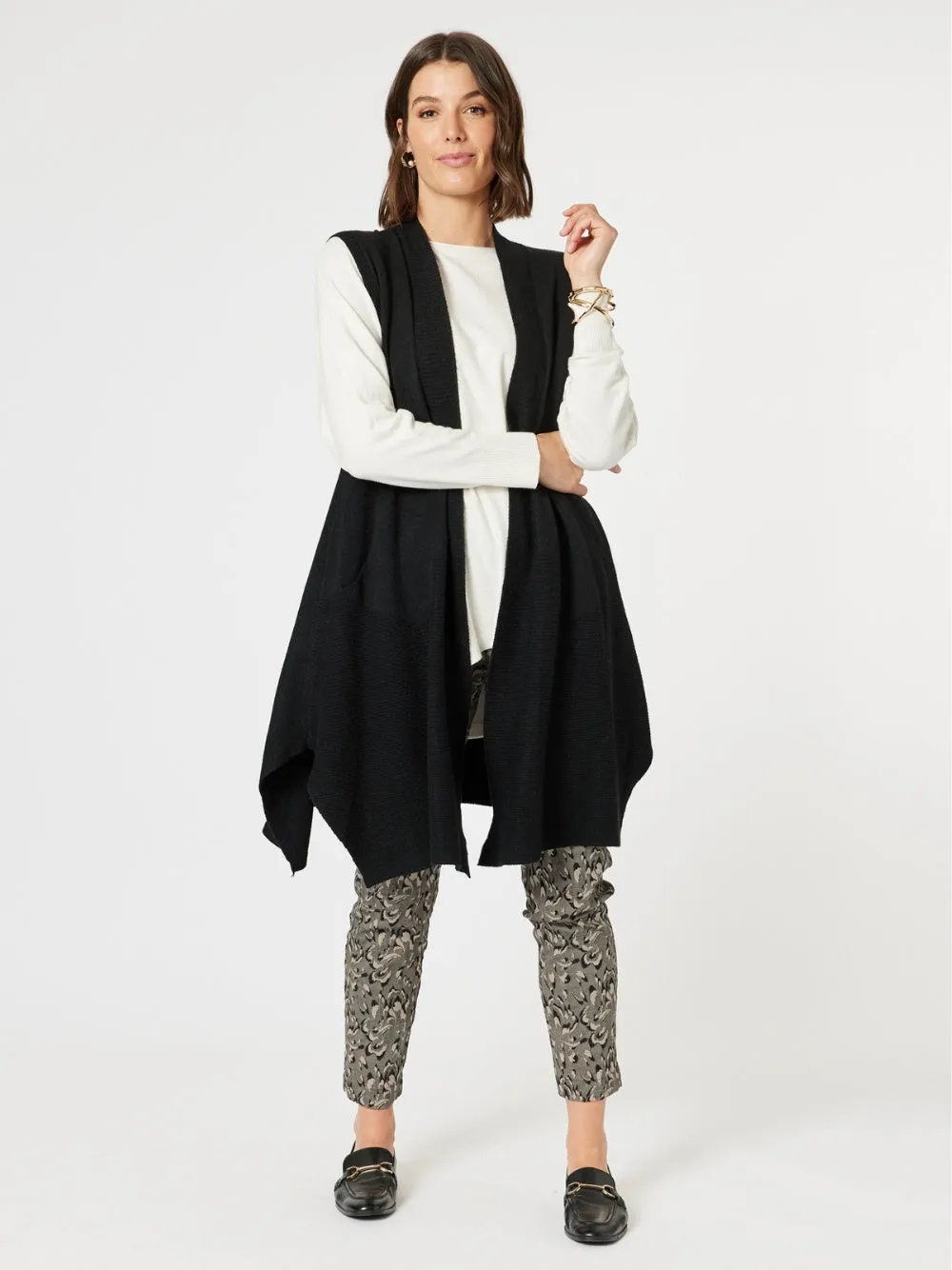 Casa Longline Knit Vest - Black sold by RC & Co product image thumbnail 2