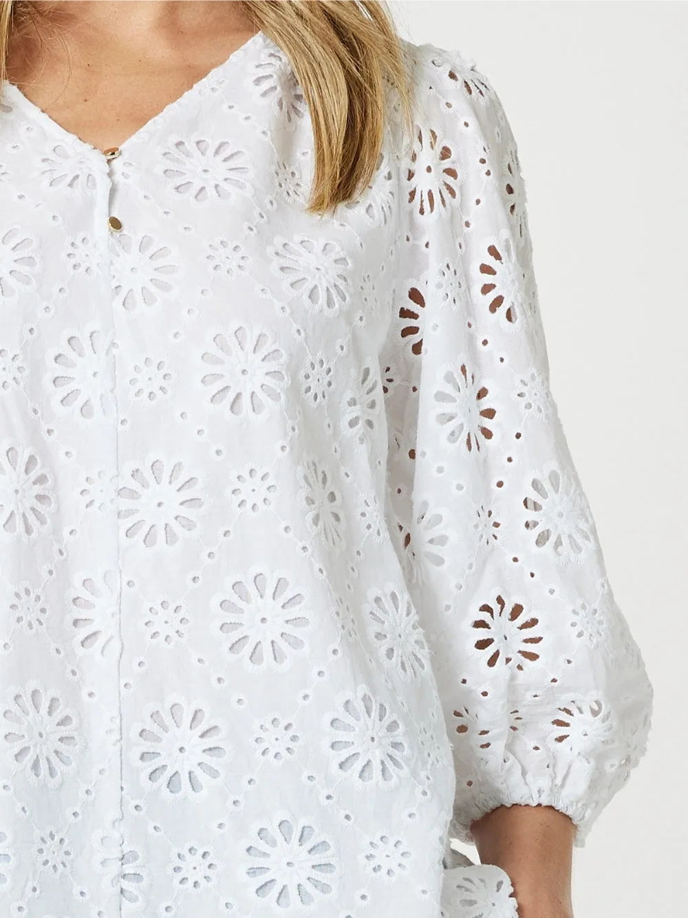Jasmine Floral Lace Blouse - White sold by RC & Co product image thumbnail 3