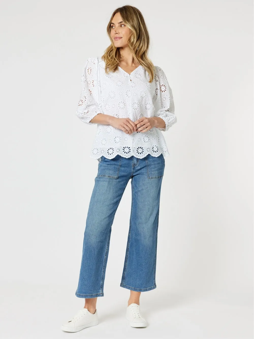 Jasmine Floral Lace Blouse - White sold by RC & Co product image thumbnail 2