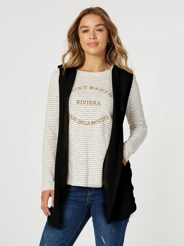 Ollie Side Button Vest - Black sold by RC & Co