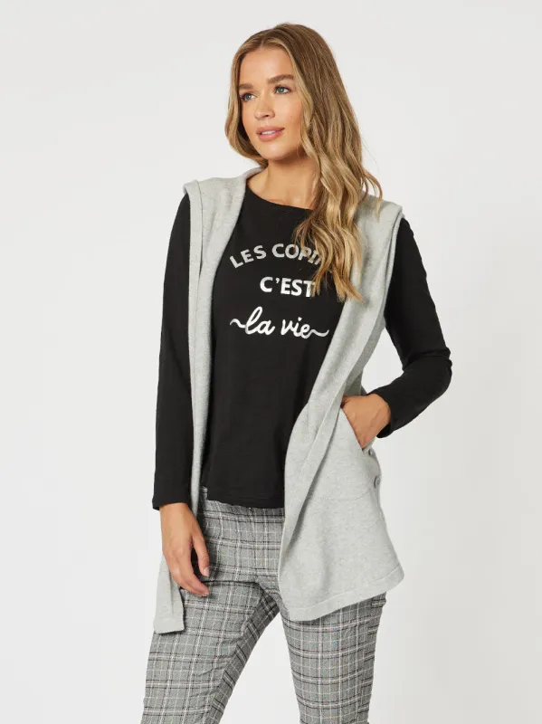 Ollie Side Button Vest - Silver sold by RC & Co