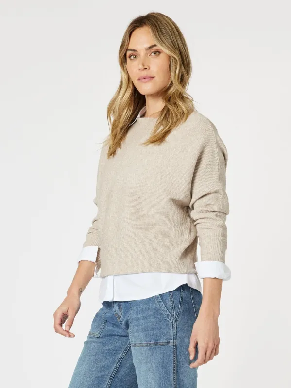 Carmen Batwing Knit - Natural sold by RC & Co