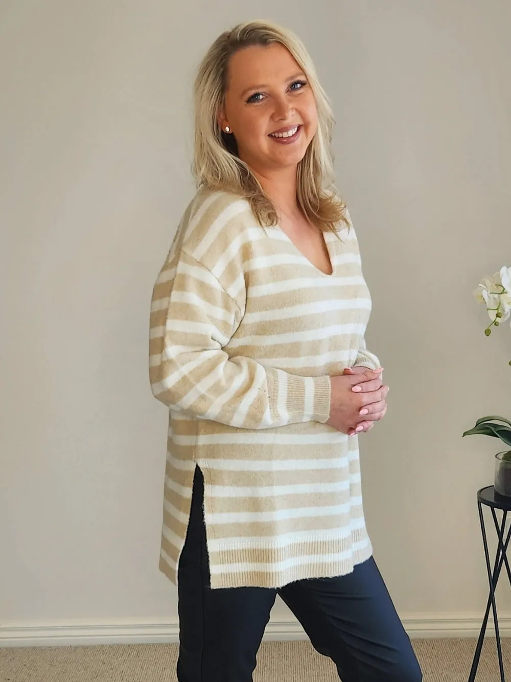 Jackie Stripe Knit - Natural sold by RC & Co product image thumbnail 3