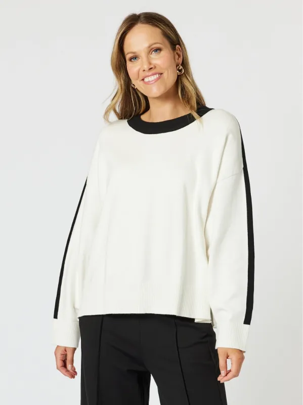 Monaco Contrast Knit - Ivory/Black sold by RC & Co
