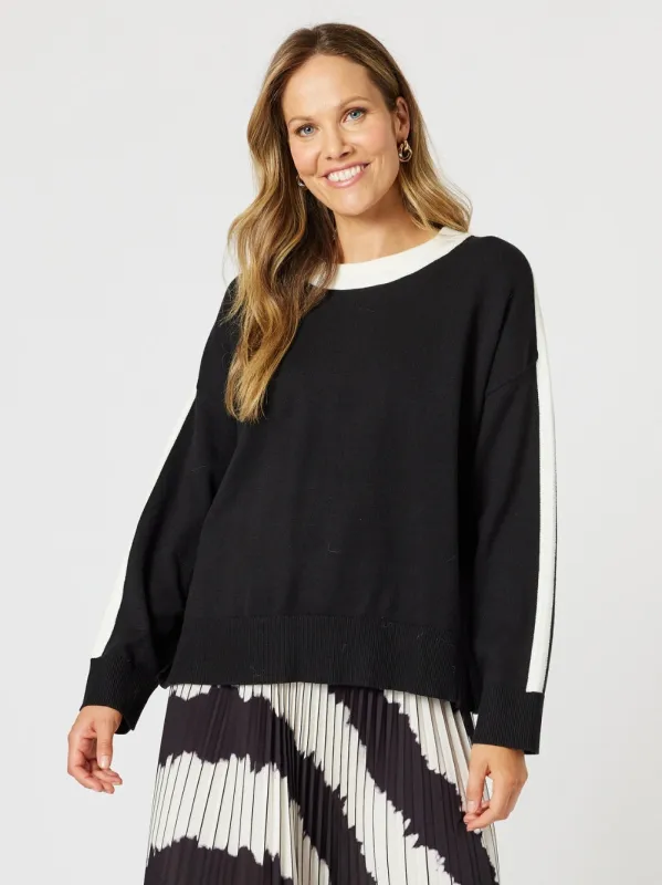 Monaco Contrast Knit - Black/Ivory sold by RC & Co