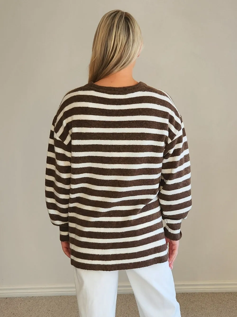 Jackie Stripe Knit - Chocolate sold by RC & Co product image thumbnail 4