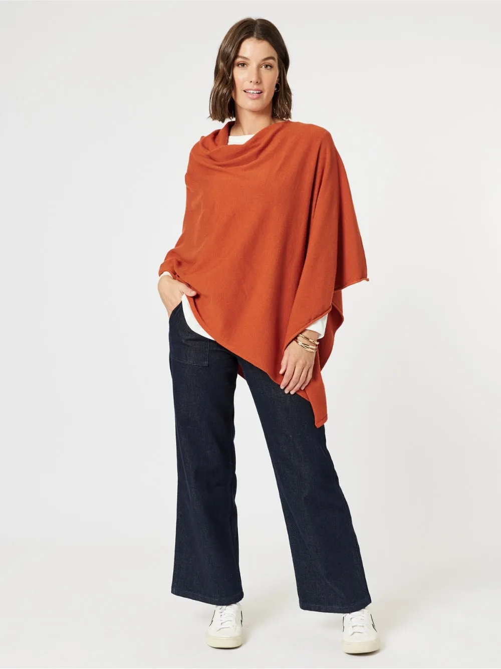 Macy Knit Poncho - Paprika sold by RC & Co product image thumbnail 2