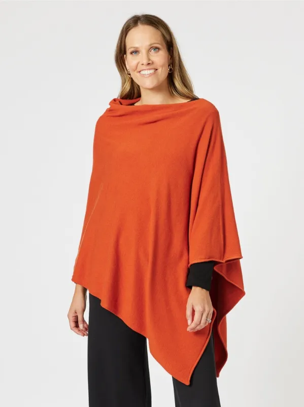 Macy Knit Poncho - Paprika sold by RC & Co