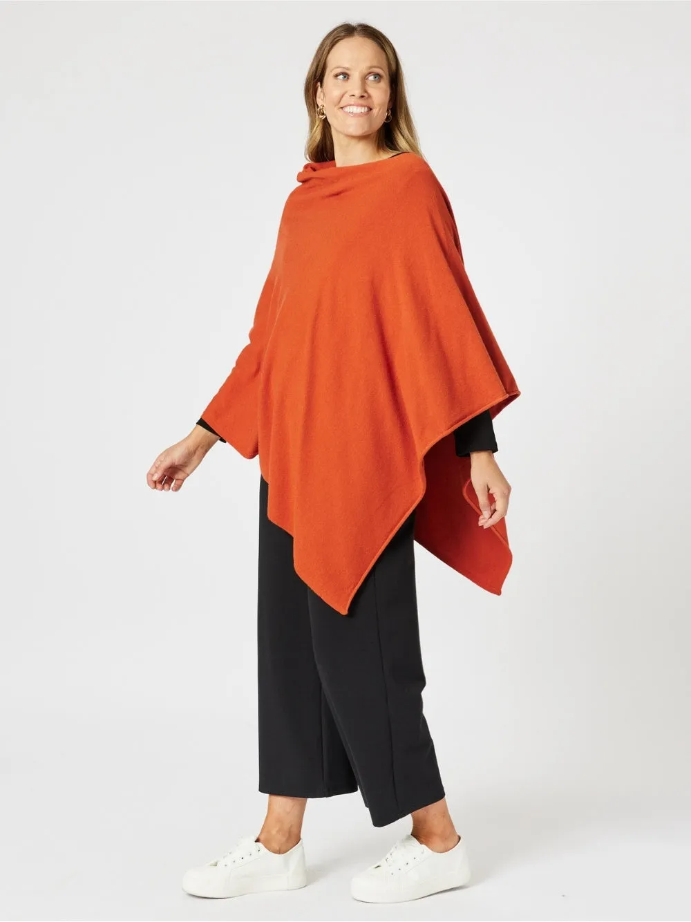 Macy Knit Poncho - Paprika sold by RC & Co product image thumbnail 3
