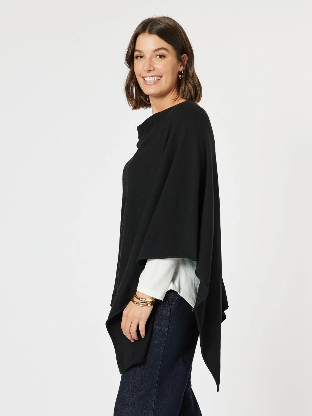 Macy Knit Poncho - Black sold by RC & Co product image thumbnail 3