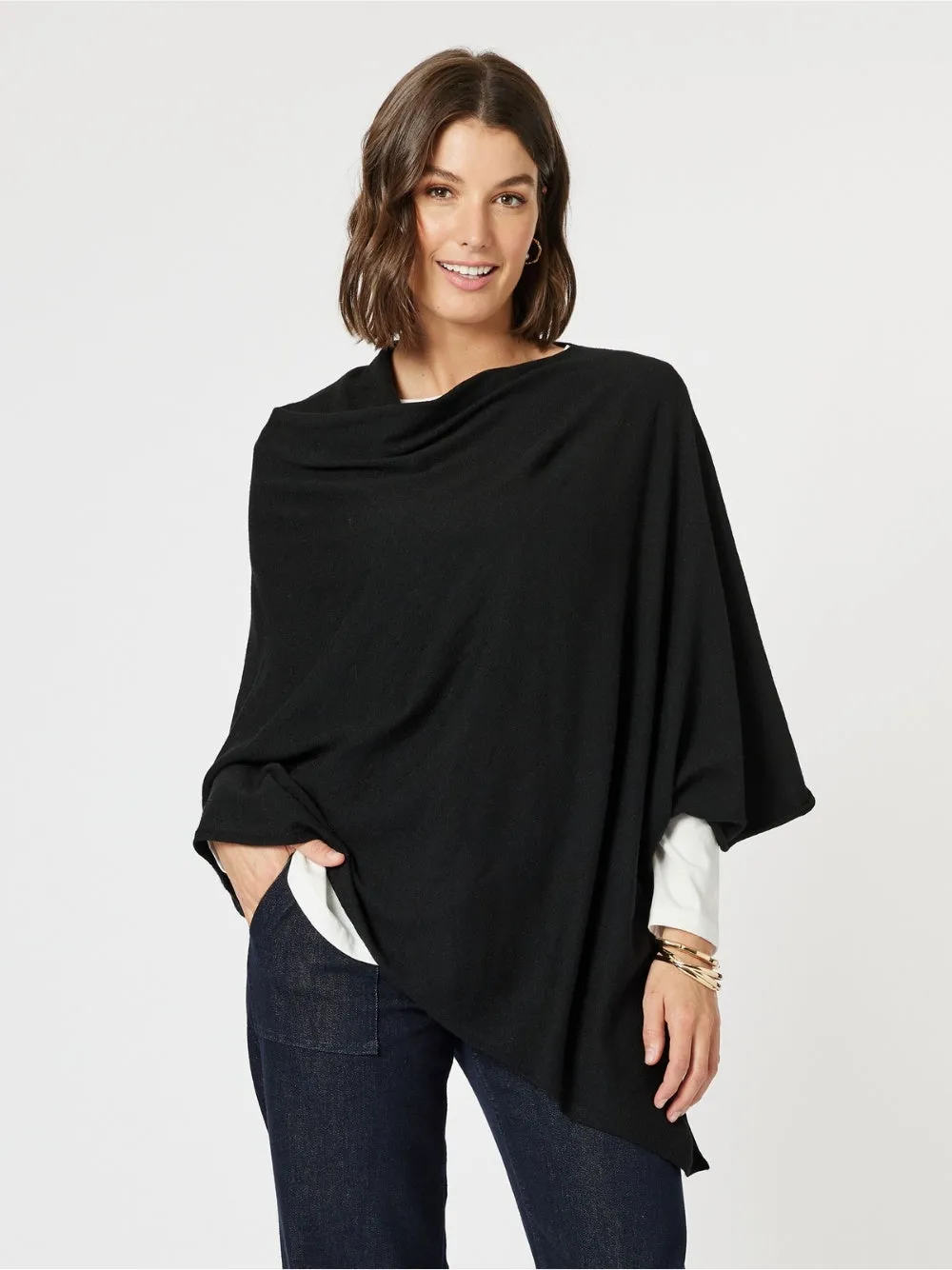 Macy Knit Poncho - Black sold by RC & Co